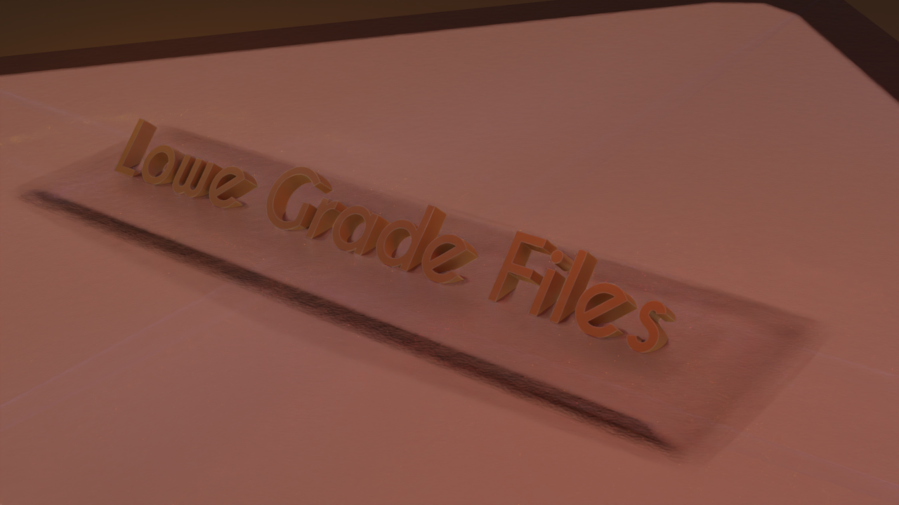 Early LoweGrade 3D brand render