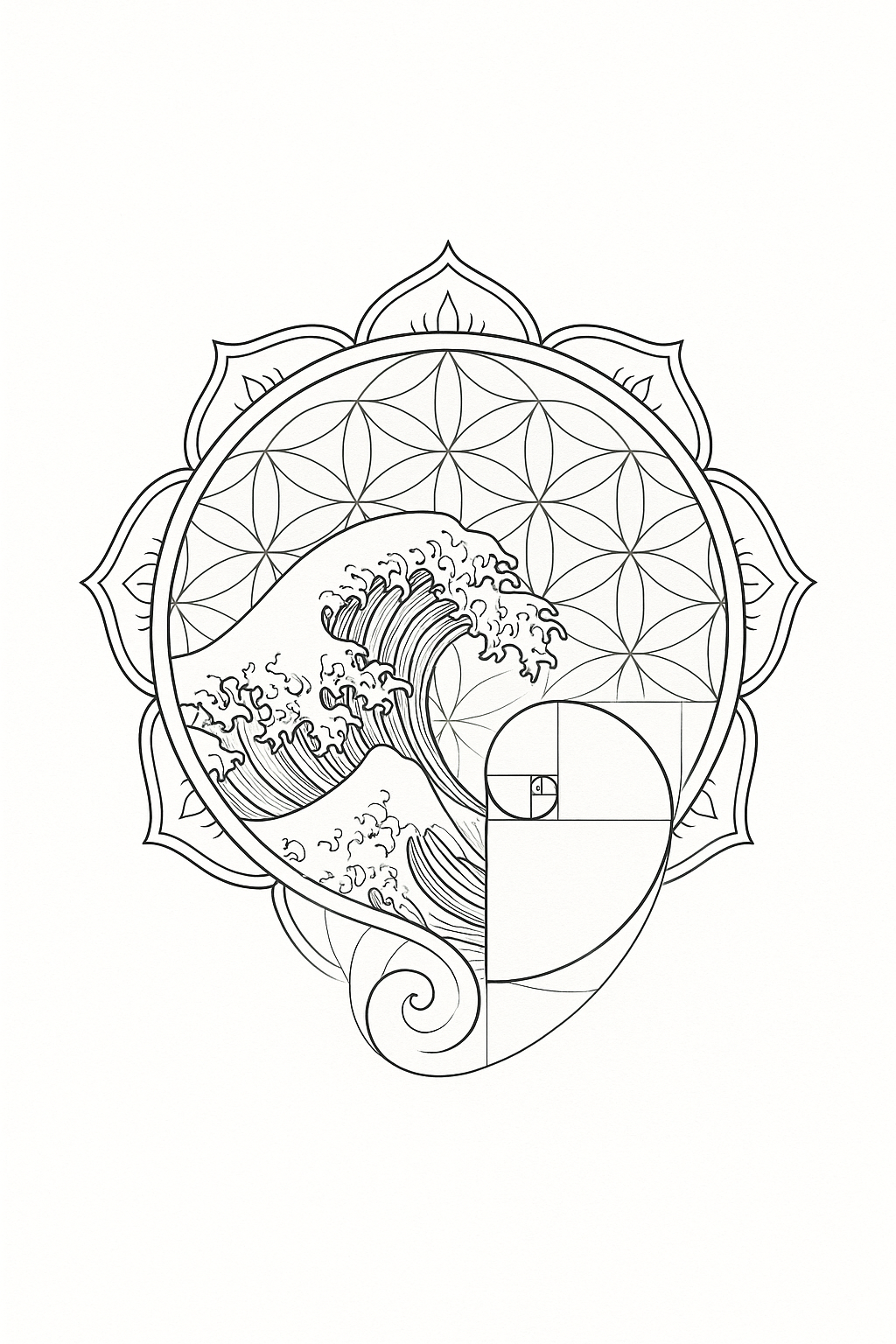 Wave and sacred geometry reference artwork